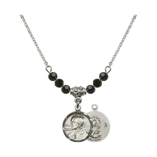 Bonyak Jewelry 18 Inch Rhodium Plated Necklace w// 4mm Faux-Pearl Beads and Maltese Cross